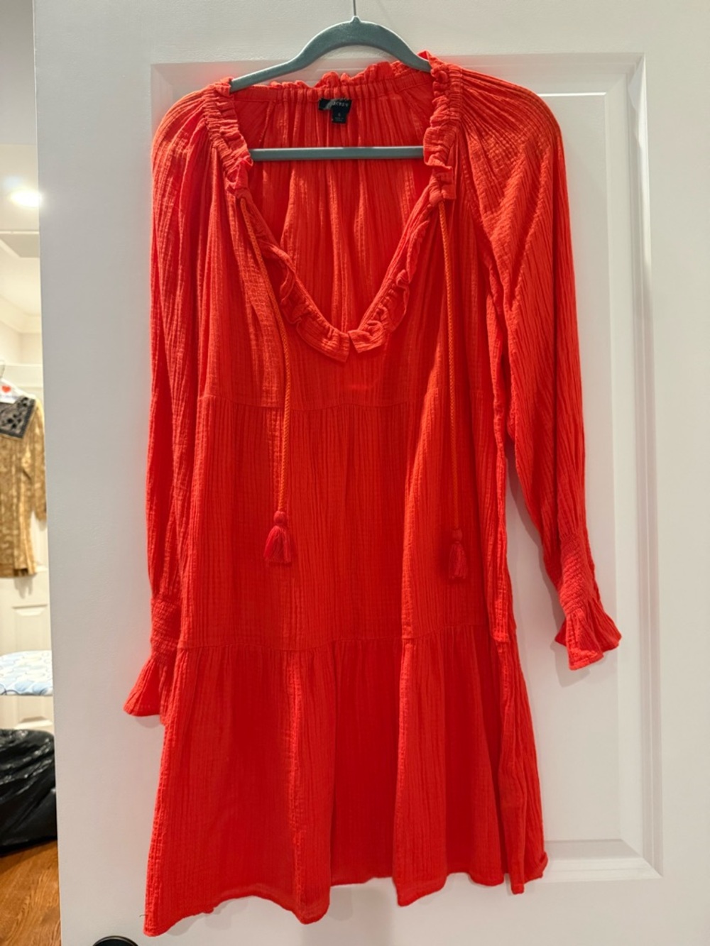 J. Crew Red Textured cover up